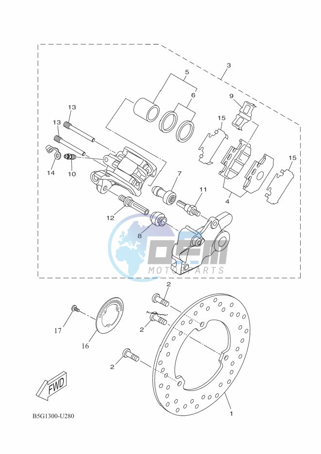 REAR BRAKE CALIPER