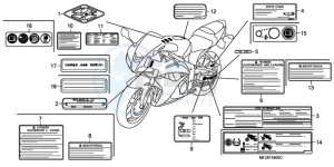 CBR600RRA UK - (E / 3E) drawing CAUTION LABEL