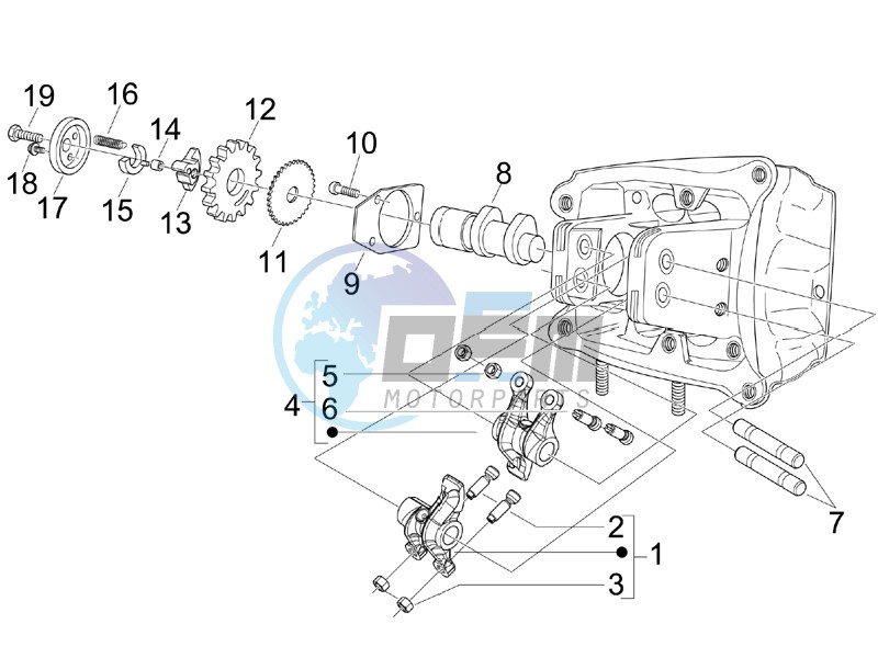 Camshaft - Rocking levers support unit