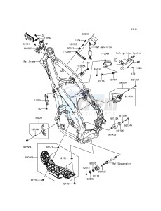 KX250F KX250ZGF EU drawing Frame Fittings