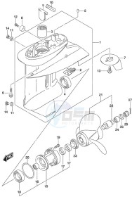 DF 25A drawing Gear Case Remote Control Tiller Handle w/Power Tilt