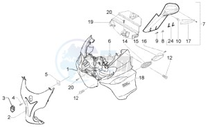 X9 500 Evolution (abs) drawing Shield - Driving mirror