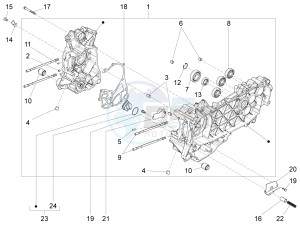 Liberty 150 4t 3v ie lem ( Vietnam ) drawing Crankcase