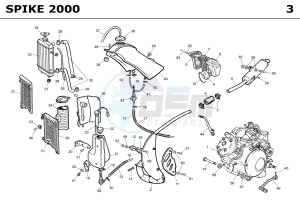 SPIKE CASTROL PRO 50 drawing EXHAUST,RADIATOR,TANK, AIRFILTER