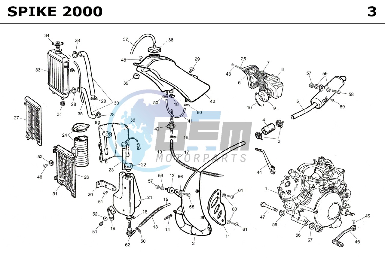 EXHAUST,RADIATOR,TANK, AIRFILTER