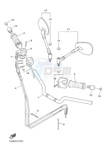 XJR1300 (5WMW) drawing STEERING HANDLE & CABLE