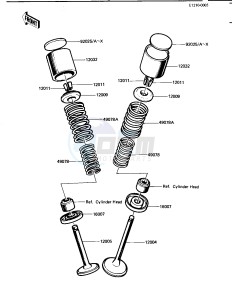 KZ 1100 B [GPZ) (B1-B2) [GPZ) drawing VALVES