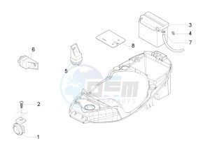 LX 150 4T ie Touring drawing Control switches - Battery - Horn