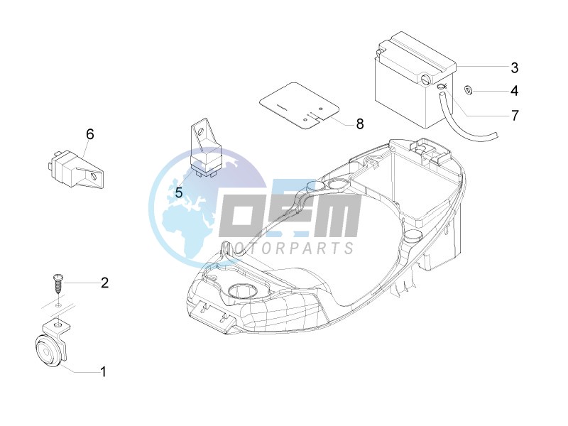 Control switches - Battery - Horn