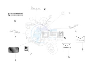 LXV 125 4T ie E3 drawing Plates - Emblems