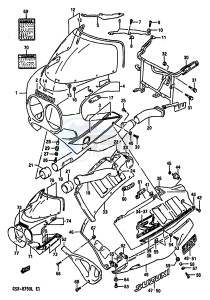 GSX-R750 (J-K-L) drawing COWLING (MODEL L 3CG)