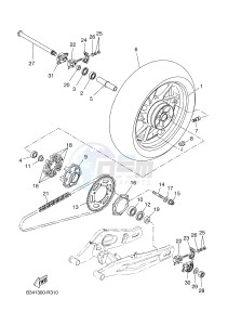 XSR700 (B341 B341 B341) drawing REAR WHEEL