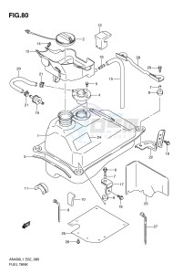 AN400 (E2) Burgman drawing FUEL TANK (AN400AL1 E19)