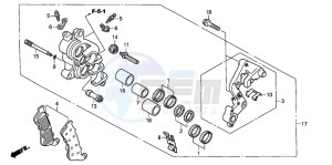 XL1000VA drawing FRONT BRAKE CALIPER (R.) (XL1000VA)