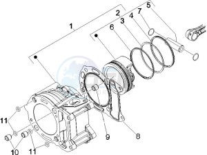 MP3 250 (USA) USA drawing Cylinder-piston-wrist pin unit