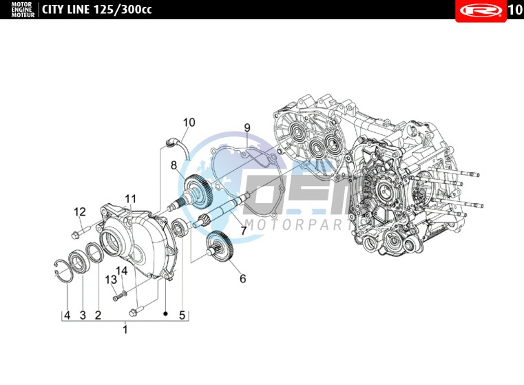 TRANSMISSION COVER - EXHAUST CAMSHAFT  125cc