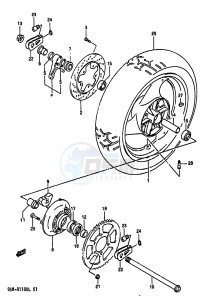 GSX-R1100 (K-L) drawing REAR WHEEL (MODEL L)