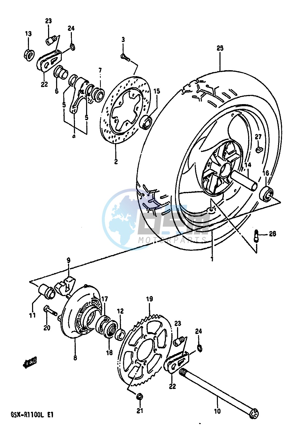 REAR WHEEL (MODEL L)