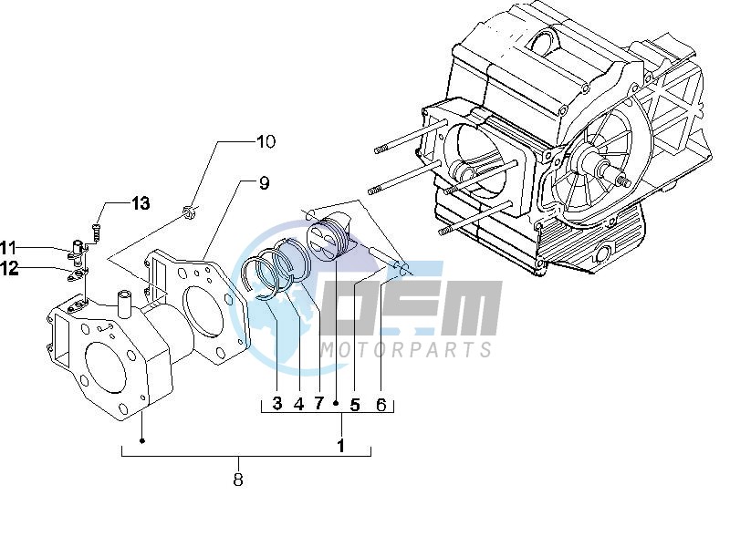 Cylinder - Piston - Wrist pin unit