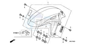 CB600FAC drawing FRONT FENDER