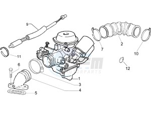 LXV 125 4T E3 drawing Carburettor  assembly - Union pipe