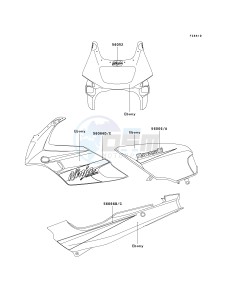 EX 500 D [NINJA 500R] (D10-D12) [NINJA 500R] drawing DECALS-- EBONY- --- D12- -