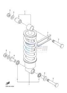 XJ6F ABS 600 DIVERSION F (ABS) (1DG4) drawing REAR SUSPENSION