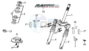 JET EURO X 50 drawing FRONT FORK/ STEERING HEAD BEARING