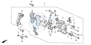 CB125T drawing FRONT BRAKE CALIPER