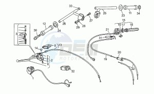 Targa 750 drawing Handlebar - controls