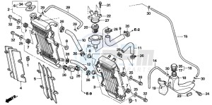 XR650R drawing RADIATOR/THERMOSTAT