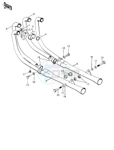 KZ 1000 B [KZ1000 LTD] (B3-B4) [KZ1000 LTD] drawing MUFFLERS -- 79-80 B3_B4- -