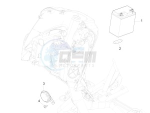 Medley 125 4T ie ABS E4 (EMEA) drawing Remote control switches - Battery - Horn