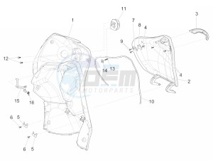 Liberty 125 4t Delivery e3 Single drawing Front glove-box - Knee-guard panel