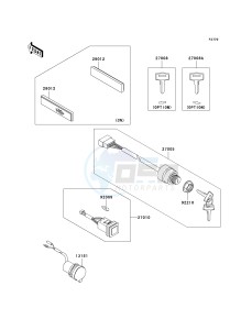 KAF 620 J [MULE 3010 TRANS4X4] (J6J-J8F) J6F drawing IGNITION SWITCH