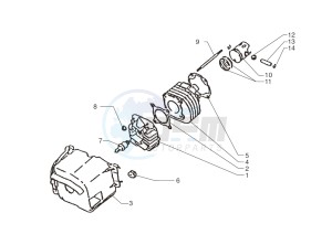 Ark AC 45 Racing RR- Red-White-Matt Black 50 drawing Cylinder-piston-wrist pin assy.