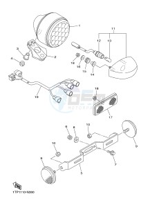 XVS950CR XV950R XV950 R-SPEC (B33A) drawing TAILLIGHT