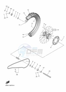 YZ450F (BR96) drawing REAR WHEEL