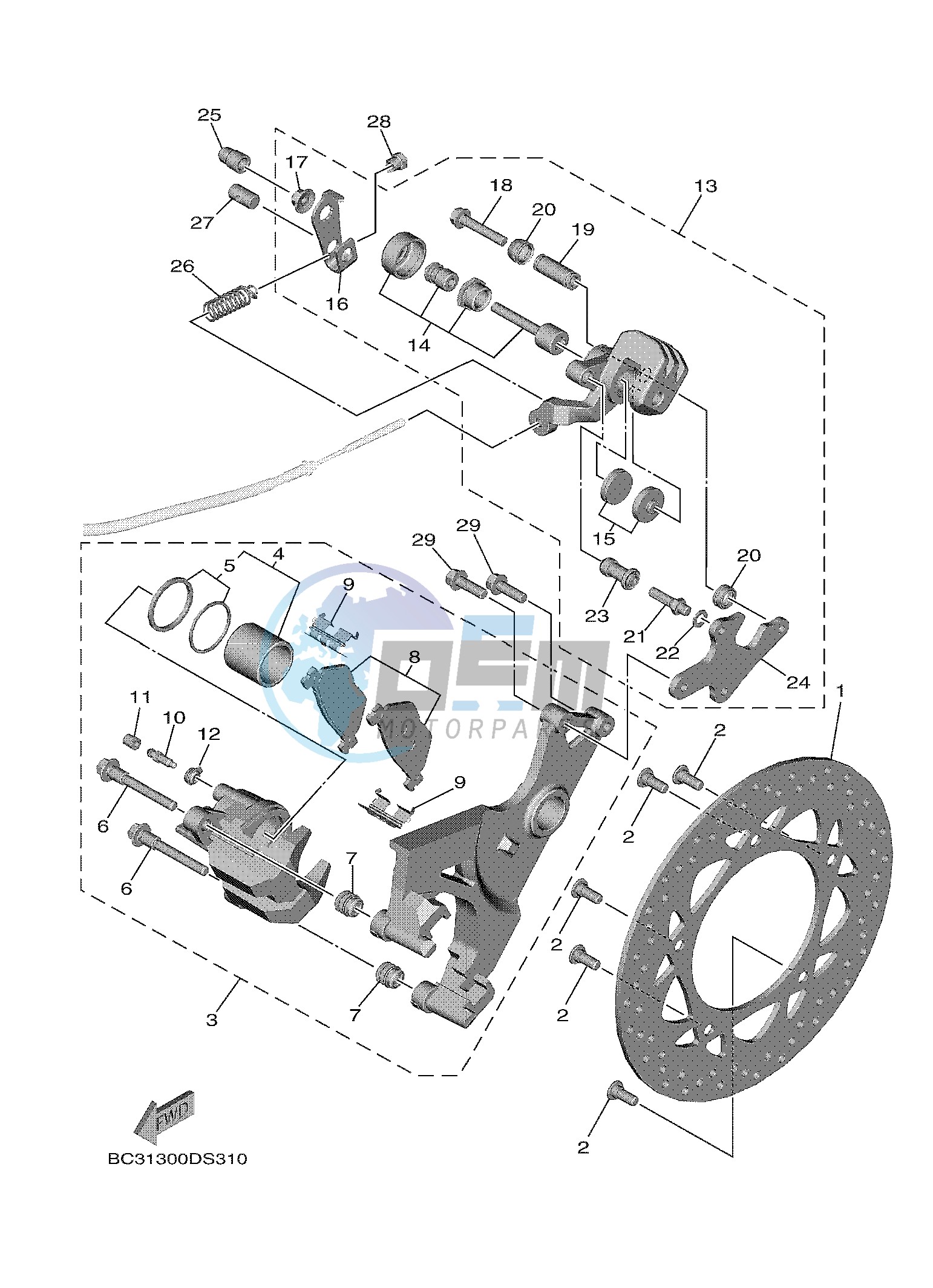 REAR BRAKE CALIPER