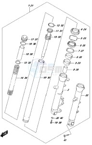 DL650 drawing FRONT FORK DAMPER (DL650AUEL7 E21)