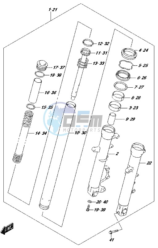 FRONT FORK DAMPER (DL650AUEL7 E21)