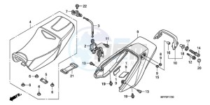 CB1300A9 UK - (E / ABS MKH MME TWO) drawing SEAT/REAR COWL