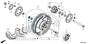 CB1100SAE CB1100 UK - (E) drawing REAR WHEEL (SPOKE)