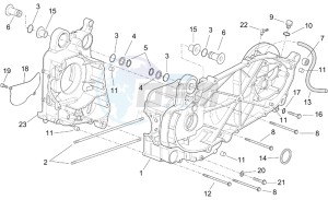 Leonardo 250-300 (eng. Minarelli) drawing Crankcase