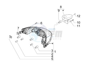 Beverly 400 ie Tourer e3 drawing Tail light - Turn signal lamps