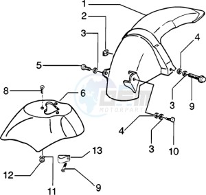 Zip 50 SP H2O Liquid cooling drawing Front and rear mudguard