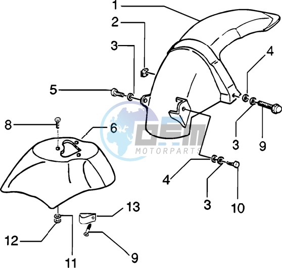 Front and rear mudguard