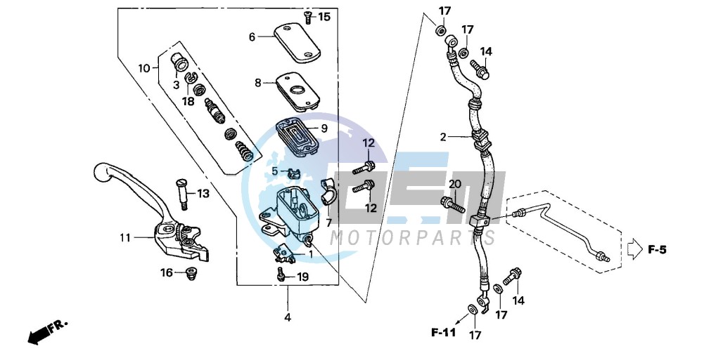 FR. BRAKE MASTER CYLINDER (VFR800)