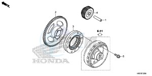 TRX420TM1G TRX500FA Europe Direct - (ED) drawing STARTING GEAR