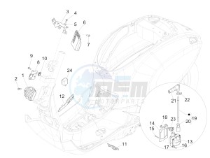 Primavera 50 4T-4V (NAFTA) drawing Voltage Regulators - Electronic Control Units (ecu) - H.T. Coil